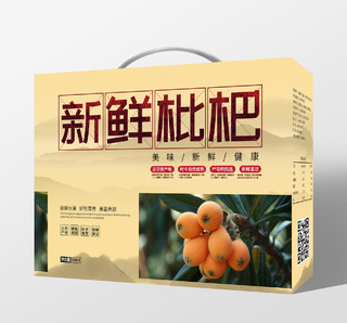 复古中国风新鲜水果枇杷包装